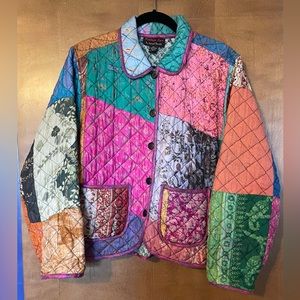 Vintage silk by Sacred Threads jacket. Light weight. Size M/L. Colorful